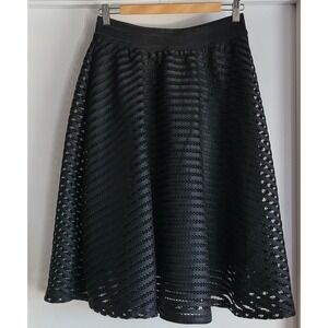 French Kiss Women's Skirt Size L Black Semi Sheer A-line Sophisticated
